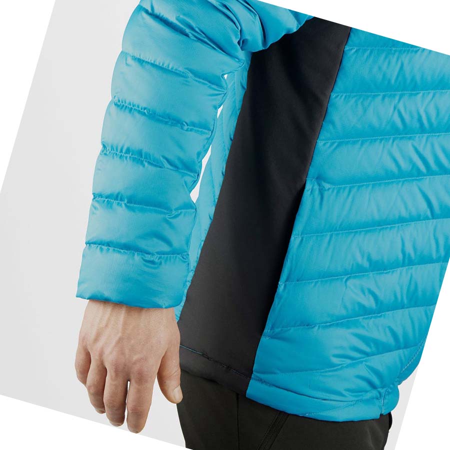 Salomon ESSENTIAL XWARM DOWN INSULATED Kabát Férfi Kék | HU 2316ZUT